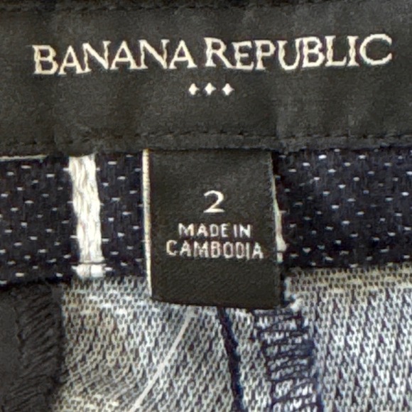 Banana Republic Womens Shorts Size 2 Striped Sailor Button High Waist - Picture 11 of 13